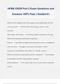 HFMA CRCR Part 2 Exam Questions and Answers 100&percnt; Pass &vert; Graded A&plus;