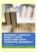 BUSINESS LOGISTICS EXAM 3 &lpar;2024&rpar; QUESTIONS WITH COMPLETE ANSWERS&excl;&excl;