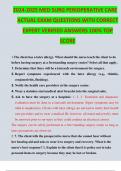 2024-2025 MED SURG PERIOPERATIVE CARE ACTUAL EXAM QUESTIONS WITH CORRECT EXPERT VERIFIED ANSWERS 100&percnt; TOP SCORE