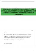 NSG 6440 PREDICTOR EXAM NEWEST 2024 ACTUAL EXAM TEST BANK 300 QUESTIONS AND CORRECT DETAILED ANSWERS &lpar;VERIFIED ANSWERS&rpar;