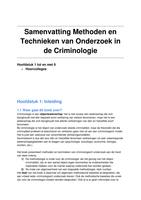 Samenvatting Methoden en Technieken van Onderzoek in de Criminologie