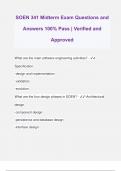 SOEN 341 Midterm Exam Questions and Answers 100&percnt; Pass &vert; Verified and Approved