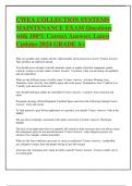 CWEA COLLECTION SYSTEMS MAINTENANCE EXAM Questions with 100- Correct Answers Latest