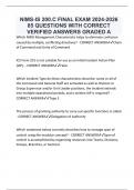 NIMS-IS 200&period;C FINAL EXAM 2024-2026 85 QUESTIONS WITH CORRECT VERIFIED ANSWERS GRADED A