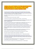 CWEA COLLECTIONS SYSTEM MAINTENANCE EXAM Questions and Answers 2024 100- Verified