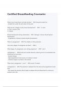 Test Bank for Certified Breastfeeding Counselor Exam With Actual Correct Questions and Answers &lpar;A&plus; GRADED 100&percnt; VERIFIED&rpar;