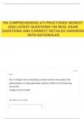 RN COMPREHENSIVE ATI PROCTORED NEWEST 2024 LATEST QUESTIONS 180 REAL EXAM QUESTIONS AND CORRECT DETAILED ANSWERS WITH RATIONALES