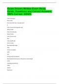 Guam Drivers Written Exam Study Guide&comma; Questions and Correct Answers&comma; 100&percnt; Correct&period; 2024&sol;5&period;