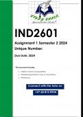 IND2601 Assignment 1 &lpar;QUALITY ANSWERS&rpar; Semester 2 2024