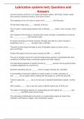 Lubrication systems test&semi; Questions and Answers