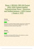 Exam 1&colon; BIO322 &sol; BIO 322 &lpar;Latest 2024 &sol; 2025 Update&rpar; Applied Pathophysiology Exam &vert; Questions and Verified Answers &vert; 100&percnt; Correct &vert; Grade A - GCU