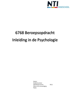 Beroepsopdracht inleiding in de psychologie