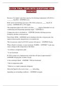 R-410A FINAL EXAM WITH QUESTIONS AND ANSWERS