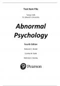 Test Bank - Abnormal Psychology&colon; A Scientist-Practitioner Approach&comma; 4th edition &lpar;Beidel &comma; 2017&rpar;