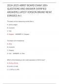 2024-2025 ABRET BOARD EXAM 100&plus; QUESTIONS AND ANSWER &lpar;VERIFIED ANSWERS&rpar; LATEST VERSION BRAND NEW&excl; &lpar;GRADED A&plus;&rpar;   