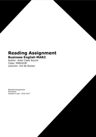 Business English 2 - Reading Assignment [Taak]