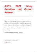 CHPN 2024 Study  Questions and Correct  Answers