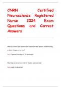Certified Neuroscience Nurse   Review Questions and Correct Answers