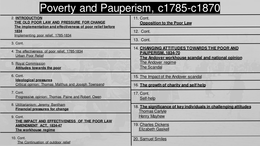 Poverty and Pauperism c1785-c1870