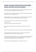 South Carolina Virtual Personal Health Exam And All Correct Answers&period;