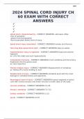 2024 SPINAL CORD INJURY CH 60 EXAM WITH CORRECT ANSWERS &Tab;