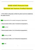 SNHD AEMT Protocols Exam Questions and Answers &lpar;Verified Answers&rpar;