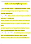 Greek And Roman Mythology Exam 1 Questions and Answers &lpar;2024 &sol; 2025&rpar; &lpar;Verified Answers&rpar;