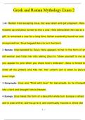Greek and Roman Mythology Exam 2 Questions and Answers &lpar;2024 &sol; 2025&rpar; &lpar;Verified Answers&rpar;