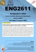 ENG2611 Assignment 3 &lpar;COMPLETE ANSWERS&rpar; 2024 - DUE 12 August 2024