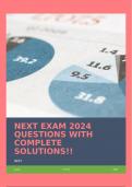 NEXT EXAM 2024 QUESTIONS WITH COMPLETE SOLUTIONS&excl;&excl;