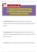 NR 569&sol; NR569 Final Exam Review &lpar;Latest 2024 &sol; 2025&rpar;&colon; Differential Diagnosis in Acute Care Practicum &lpar;100&percnt; Verified&rpar; 