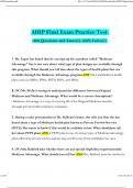 AHIP Final Exam Practice Test Questions and Answers Updated &lpar;Verified Answers&rpar;
