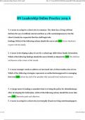 RN Leadership Online Practice 2019 A Questions and Answers&vert; 100&percnt; Correct Verified Answers
