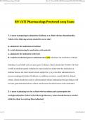 RN VATI Pharmacology Proctored 2019 Exam Questions and Answers Latest &vert; 100&percnt; Correct Answers