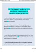 ATI Pharmacology Retake1&comma; 2&comma; 3 & 4 2019 Exam&vert; Consisting Of 70 Questions In Each Retake Exam Questions and Answers Latest &vert; 100&percnt; Correct Answers