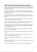 PSC 100 Final Questions and Answers 2024