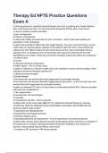 Therapy Ed NPTE Practice Questions Exam A Questions with correct answers latest updated graded a&plus;