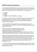NPTE Practice  Questions with correct answers latest updated graded a&plus;