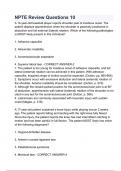 NPTE Review Questions 10 Questions with correct answers latest updated graded a&plus;