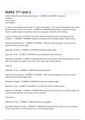 NURS 171 Unit 2  &vert; Questions and Verified Answers 