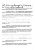 NUR 411 Nursing Concepts for Childbearing Individuals and Families Exam 2 Questions and Verified Answers &lpar;2023&sol; 2024 Update&rpar;