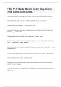 FSE 112 Study Guide Exam Questions And Correct Answers&period;