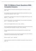 FSE-112 Midterm Exam Questions With Complete Answers&period;