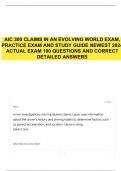 AIC 300 CLAIMS IN AN EVOLVING WORLD EXAM&comma; PRACTICE EXAM AND STUDY GUIDE NEWEST 2024 ACTUAL EXAM 100 QUESTIONS AND CORRECT DETAILED ANSWERS 