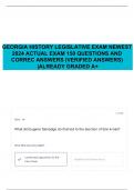 GEORGIA HISTORY LEGISLATIVE EXAM NEWEST 2024 ACTUAL EXAM 150 QUESTIONS AND CORREC ANSWERS &lpar;VERIFIED ANSWERS&rpar; &vert;ALREADY GRADED A&plus;
