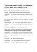 The human body in health and illness 6th edition study guide latest update