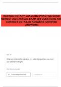 NEVADA NOTARY EXAM AND PRACTICE EXAM NEWEST 2024 ACTUAL EXAM 200 QUESTIONS AND CORRECT DETAILED ANSWERS &lpar;VERIFIED ANSWERS&rpar;
