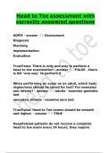 Head to Toe assessment with correctly answered questions