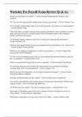 Workday Pro Payroll Exam Review Qs & As&period;