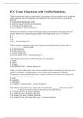 ICC Exam 1 Questions with Verified Solutions&period;